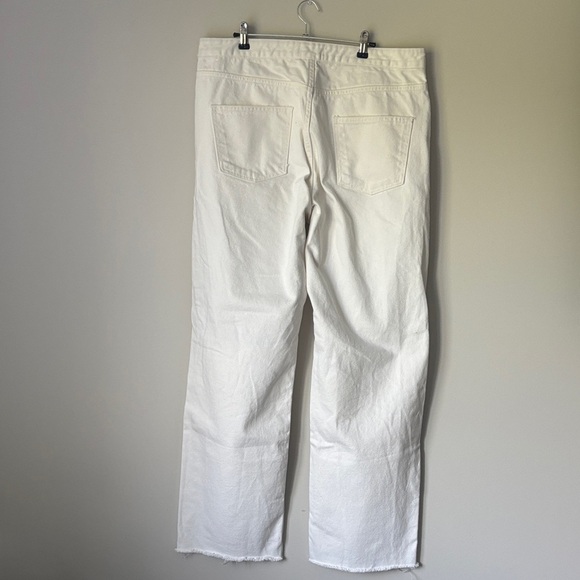 Wave Denim High rise Wide leg White Distressed Women Jeans 🤍 One Size - Picture 6 of 10